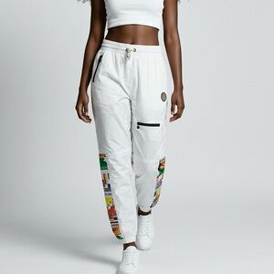 NWT Born Fly Men’s White Joggers With Patches Respected - Size XL